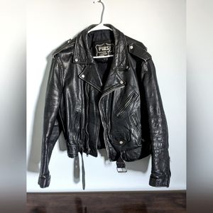 Vintage leather motorcycle jacket